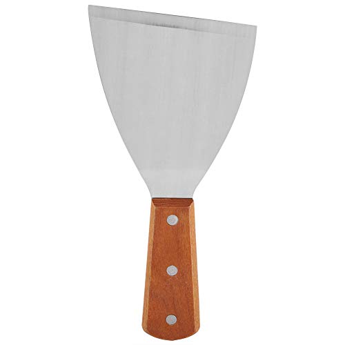 UPALDHOU Glattes Griff Grill Turner Beefsteak Spatel Spatel Non -Stick BBQ Kochwender für Fisch, Fleisch, Pfannkuchen - Langlebig und Anti Oper Holz + Edelstahl + Silber von UPALDHOU