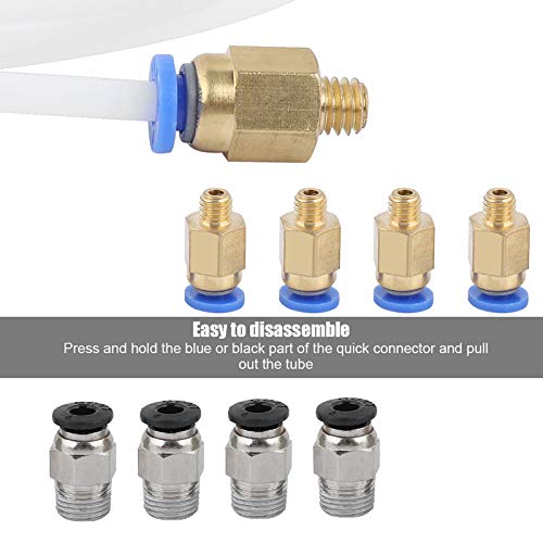UPALDHOU Heiatresistente PTFE Ptee Tube Kit PC4-M6/M10-Ausstattung für 1,75 Mm PLA ABS 3D-Drucker-Enthusiasten von UPALDHOU