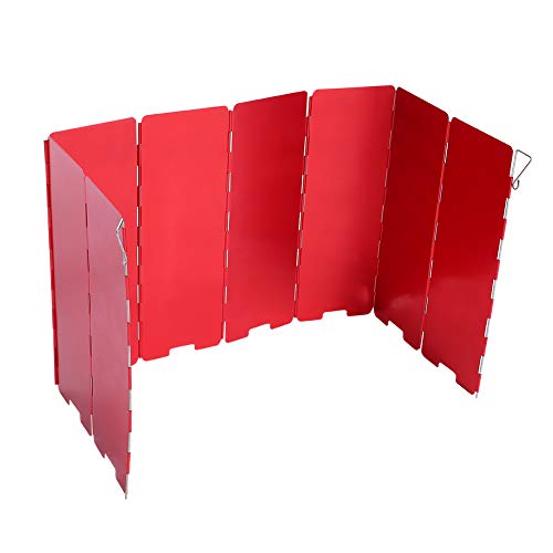 UPALDHOU Herd Windschutzscheibe Klapper Windschutzschild für Camping Im Freien Camping Kochgas Windschutzschild Campingzubehör Leichtes Aluminiumlegierung Material (Rot) von UPALDHOU