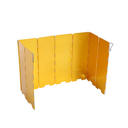 UPALDHOU Herd Windschutzscheibe Klapper Windschutzschild für Camping Im Freien Camping Kochgas Windschutzschild Campingzubehör Leichtes Aluminiumlegierung Material (YELLOW) von UPALDHOU