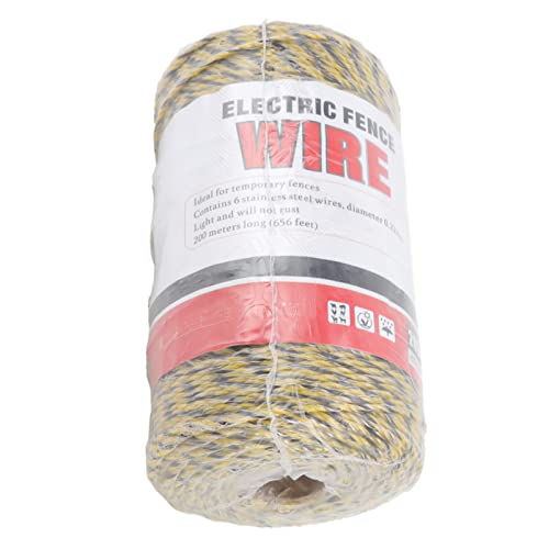 UPALDHOU Hoher Leitfähigkeit Elektrischer Zaun Polywire 6 Strenge Edelstahl 200 M Polydraht Zum Landwirtschaftlichen Schutz, Elektrischer Polywire für Windige Bedingungen (MLD-040C) von UPALDHOU