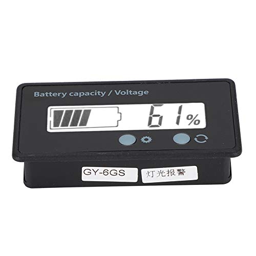 UPALDHOU Intelligentes GY-6GS-Batterie-LCD-Anzeigespannungsmessgerät mit Leichten Alarm und Genauem Prozentsatz der Batterieleistung, Geeignet für Alle Benutzer, Geeignet (Weiße Beleuchtung) von UPALDHOU