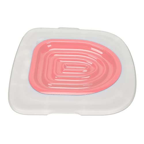 UPALDHOU Katzen -Toilettentrainingskit mit Abnehmbar (Weißes Tablett, 1 rosa Innenstütze) von UPALDHOU