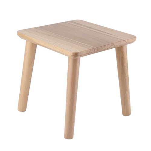 UPALDHOU Kinderhocker DIY Möbel - Süße Kleine Bank mit Kiefernholz für und (Zusammengebaute Quadratschusterholzfarbe) von UPALDHOU