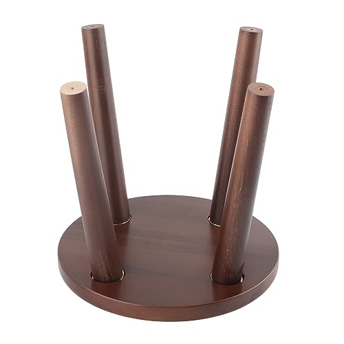 UPALDHOU Kinderhocker DIY Möbel - Süße Kleine Bank mit Kiefernholz für und (Zusammengebauter runder Hocker in Walnussfarbe) von UPALDHOU