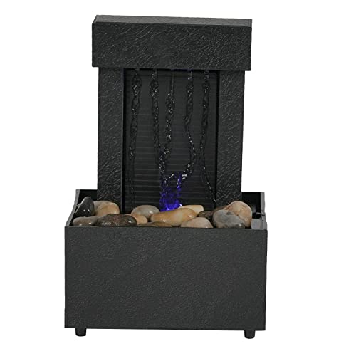 UPALDHOU LED -Letter -Tabletop Brunnen mit Flussschrott und Farbwechsellichter für Bürohausdekoration, Plastikmaterial, USB Kabel für Wohnzimmerarbeitsagentur Dekoration von UPALDHOU