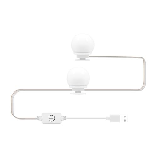 UPALDHOU LED -Spiegellicht, Unendliches Dimmen, 3 Farbtemperaturen, für Waschtisch, Ankleidezimmer oder Badezimmer mit Einfacher Installation und USB -Leistung (2 Glühbirnen) von UPALDHOU