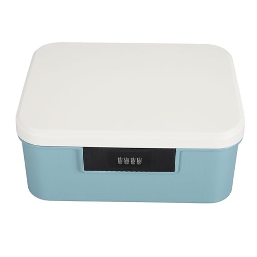 UPALDHOU Lockable Storage Trunk Doppelschichtkennwort -Verriegelungskästchen für Dateien Dokument Organizer - Geräumige Kapazität für Büro-/Heimnutzung (Blue) von UPALDHOU