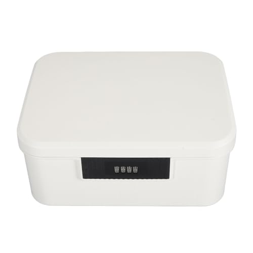 UPALDHOU Lockable Storage Trunk Doppelschichtkennwort -Verriegelungskästchen für Dateien Dokument Organizer - Geräumige Kapazität für Büro-/Heimnutzung (Cremeweiß) von UPALDHOU