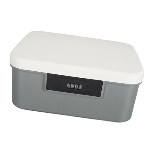 UPALDHOU Lockable Storage Trunk Doppelschichtkennwort -Verriegelungskästchen für Dateien Dokument Organizer - Geräumige Kapazität für Büro-/Heimnutzung (Gray) von UPALDHOU