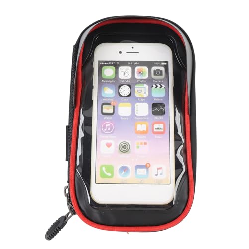 UPALDHOU Motorrad -Telefonbeutelzyklus Telefon -Front Frame Bag Fahrrad Telefonhalter mit Dual Reißverschluss Sonnenschutz für eine Sichere Aufladung (Rot) von UPALDHOU
