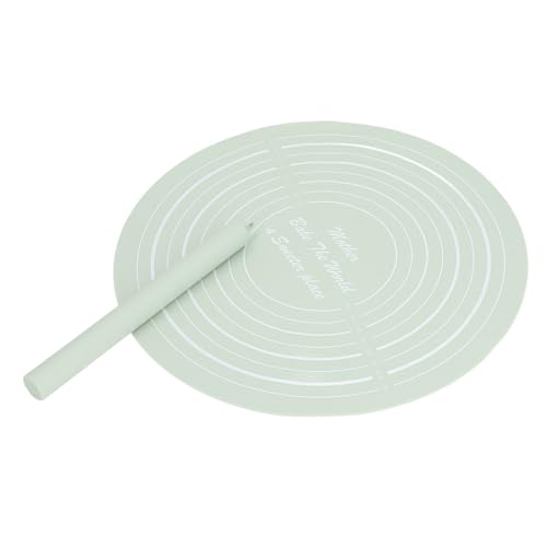 UPALDHOU Nicht -Stokrolspin Rolling Roller Set Silikonmatte, Praktische Werkzeuge für Heimküchenschalen, Teigmatte für Bäckereigeschäft (GREEN) von UPALDHOU