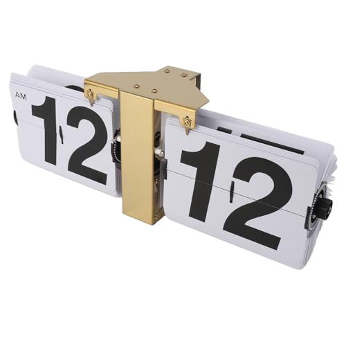 UPALDHOU Retro Digital Flip Down Clock Vintage Automatische Flip -Uhr (Gold) von UPALDHOU