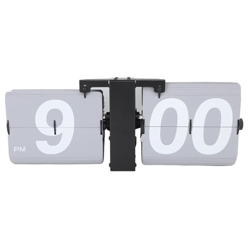 UPALDHOU Retro Mechanical Flip Clock Vintage Style Battery Driven Flip Deskuhr für Wohnzimmer Schlafzimmer, PVC -Material (Schwarz und Grau) von UPALDHOU