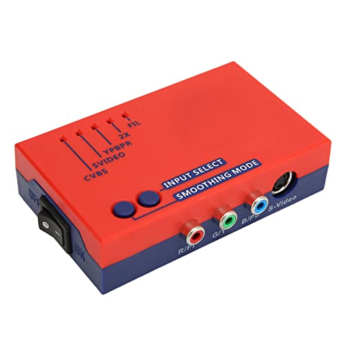 UPALDHOU Retroscaler2x -Konverter A V zu HD -Multimedia Schnittstelle mit Ausgezeichneter Tonleistung, Kompatibel mit Verschiedenen Retro Konsolen (Rot) von UPALDHOU