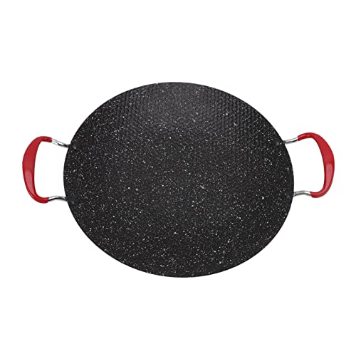 UPALDHOU Runde Koreanische Grillgrill -Eisen- und Stein Nicht Stick BBQ Kieuw Teller, Schweres Gewicht mit Hoher Thermischer Hondelabilität, Geeignet für Gebackenes Fleisch Geeignet (30cm) von UPALDHOU