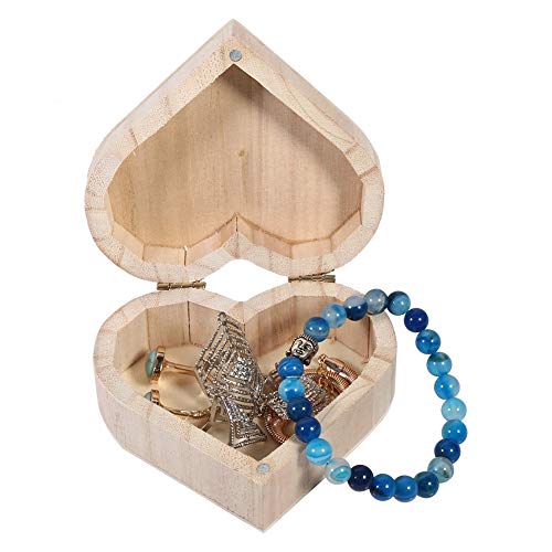 UPALDHOU Schöne Herzförmige Hölzerne Schmuckstaierbox, Modische und Langlebige Verpackung für Schmuck und Kleine Geschenke von UPALDHOU