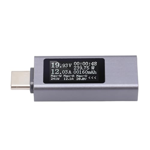 UPALDHOU USB -Testerspannungsstrom -Stromspannungsmeter Amperemeter Digital Multimeter mit Abfallmetallfall für Mehrere Tests Funktioniert mit Typ C Geräten UPALDHOU USB -Testerspannungsstrom -Stromspannungsmeter Amperemeter Digital Multimeter mit Abfallmetallfall für Mehrere Tests Funktioniert mit Typ C Geräten von UPALDHOU