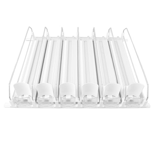 UPALDHOU Vielseitiger Kühlschrank -Getränke Organizer für Alkoholfreie Getränke, Duwer Glide Multi -Purposes Verwendung für Garagenkühler, Weingetränke 6 X Duwer (WHITE) von UPALDHOU