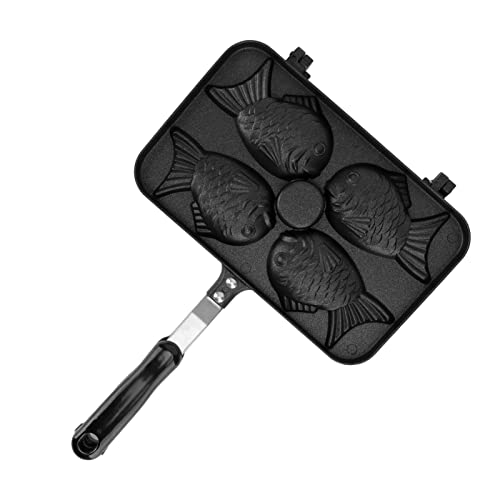 UPALDHOU Waffelpfanne 4 Gitter Non -Stick -Fisch Form Kuchenform, Premium Aluminiumlegierung Taiyaki Zum Frühstück, Mittagessen und Abendessen Braten UPALDHOU Waffelpfanne 4 Gitter Non -Stick -Fisch Form Kuchenform, Premium Aluminiumlegierung Taiyaki Zum Frühstück, Mittagessen und Abendessen Braten von UPALDHOU