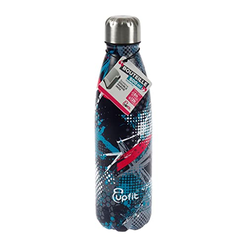 upfit - Flasche, Trinkflasche – robust und sehr isolierend – hält Getränke warm oder kalt – Flasche/Körper aus 100% Edelstahl – Nicht im Gefrierschrank oder in der Mikrowelle verwenden von upfit