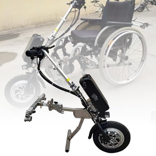 500-W-Rollstuhl-ZuggeräT (3 Geschwindigkeiten) – Frontlicht + Trompete, Rollstuhl-Umbau-Elektrosatz, 48 V – 15/17/20/23 Ah Lithium-Batterie (Reichweite 55–90 Km),A-23Ah von UPIKIT