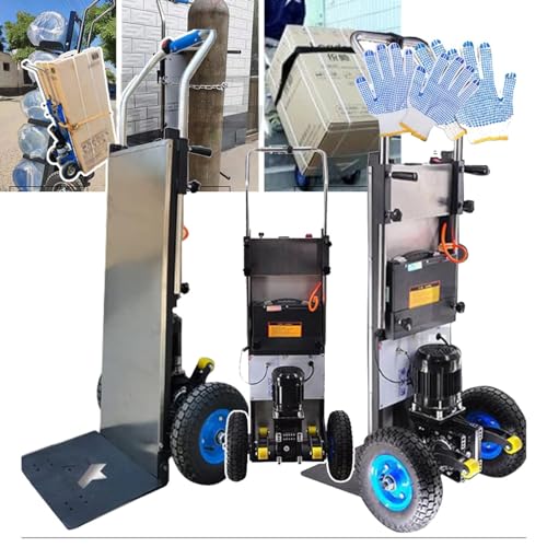 UPIKIT Elektrischer Handkarren-Treppensteiger, Treppensteiger-Sackkarre, Tragfähigkeit (400 Kg), Abnehmbarer Akku (48 V/36 Ah), Wartungsfreier/Bürstenloser Motor, Treppen Hinauf Und Hinunter von UPIKIT