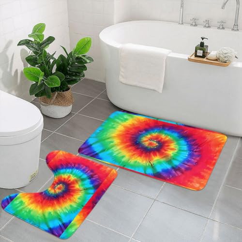 UPIKIT Batik-Regenbogen-Fußmatten, saugfähig, rutschfest, 2er-Set, für Badezimmer, Küche, Heimdekoration von UPIKIT