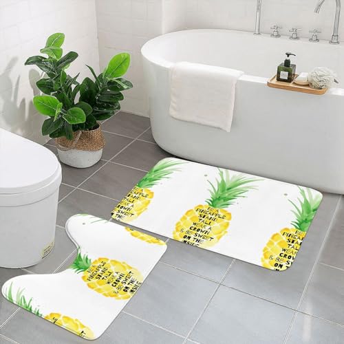UPIKIT Be A Ananas saugfähige, rutschfeste Fußmatten, 2er-Set, für Badezimmer, Küche, Heimdekoration von UPIKIT