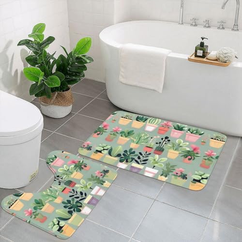 UPIKIT Bonsai-Pflanzen-Fußmatten, saugfähig, rutschfest, 2er-Set, für Badezimmer, Küche, Heimdekoration von UPIKIT