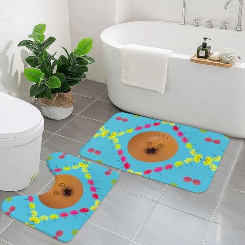UPIKIT Frightened Granatapfel saugfähige rutschfeste Fußmatten Set von zwei für Badezimmer Küche Heimdekoration von UPIKIT