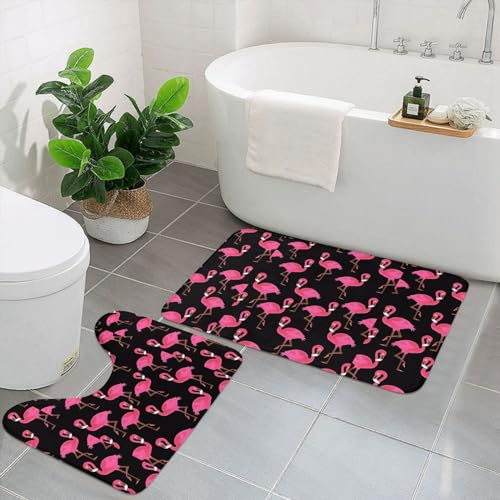 UPIKIT Niedliche rosa Flamingos, saugfähig, rutschfest, 2 Stück, für Badezimmer, Küche, Heimdekoration von UPIKIT