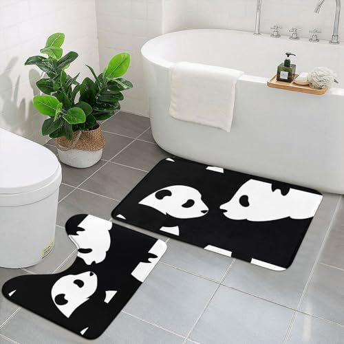 UPIKIT Panda-Tier-Fußmatten, saugfähig, rutschfest, 2 Stück, für Badezimmer, Küche, Heimdekoration von UPIKIT