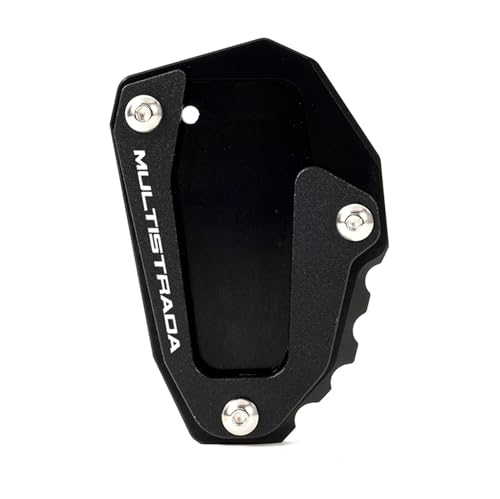 UPIKIT Standstütze Motorrad-Ständerplatte, Seitenständer, Fußpolster, Stütze, Vergrößern Für Ducati Multistrada 950 1100 1260 1200 S GT 1200S V4 Fußplattenvergrößerer(SCHWARZ) von UPIKIT
