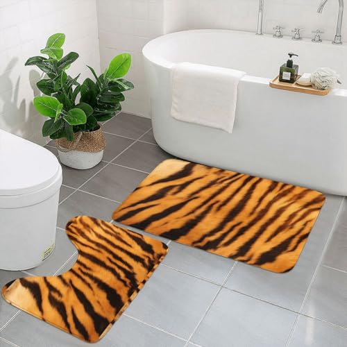 UPIKIT Tiger-Streifenmuster, saugfähig, rutschfest, 2er-Set, für Badezimmer, Küche, Heimdekoration von UPIKIT