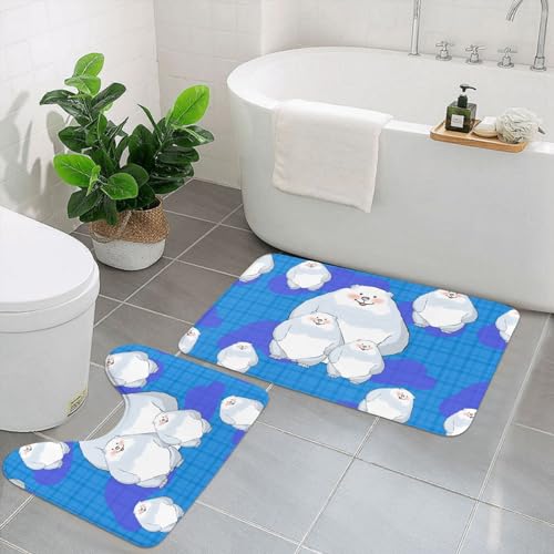 UPIKIT White Bear Family saugfähige, rutschfeste Fußmatten, 2er-Set, für Badezimmer, Küche, Heimdekoration von UPIKIT