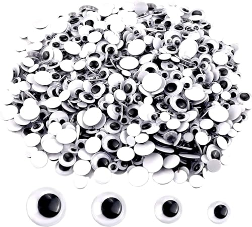 UPINS Selbstklebende Wackelaugen, 300 Stück 6-12mm Schwarze Wackelaugen Kunststoff Selbstklebende Kulleraugen für Kunsthandwerk Dekoration UPINS Selbstklebende Wackelaugen, 300 Stück 6-12mm Schwarze Wackelaugen Kunststoff Selbstklebende Kulleraugen für Kunsthandwerk Dekoration von UPINS