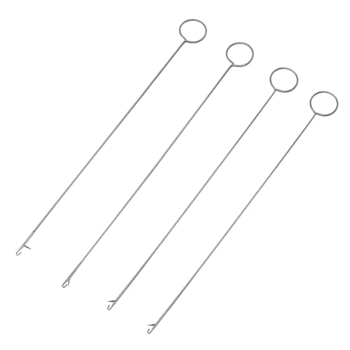 UPIQNG 4 Stück Nähschlaufenwender aus Edelstahl, Schlaufenwender mit Riegel, Strickzubehör zum Drehen von Gürteln, Streifen, Stoffschlauchbändern, 26,7 cm lang UPIQNG 4 Stück Nähschlaufenwender aus Edelstahl, Schlaufenwender mit Riegel, Strickzubehör zum Drehen von Gürteln, Streifen, Stoffschlauchbändern, 26,7 cm lang von UPIQNG