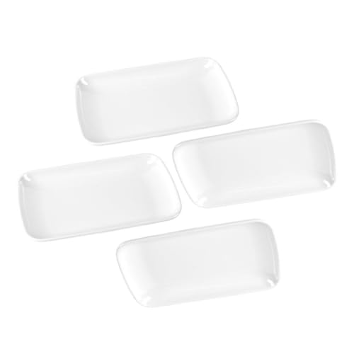 UPKOCH Lebensmittel- Servierschalen Keramikplatten: Rechteckige Dessert- Platten- Gerichte Sushi Frühstücksservice- Tablett 4Pcs von UPKOCH