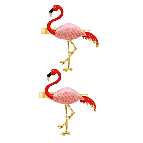 UPKOCH 2st Flamingo-serviettenringe Vogel Serviettenringe Tropische Serviettenringe Flamingo-partyzubehör Serviettenringe Fallen Serviettenbänder Einrichtung Legierung Bankett Weihnachten von UPKOCH