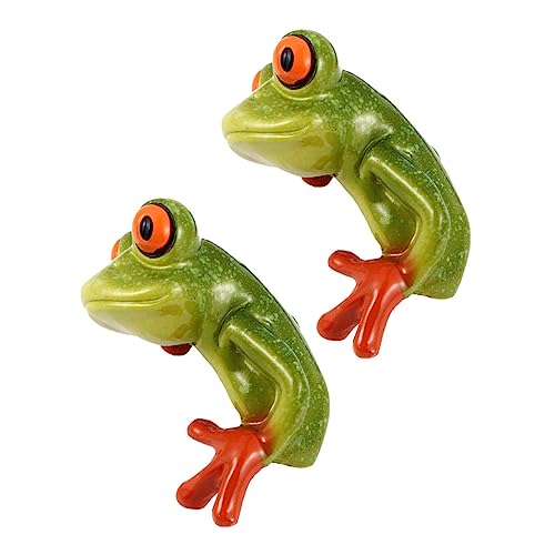 UPKOCH 1 Satz Niedliche Resin Frösche Dekoration Schreibtisch Ornament Kunsthandwerk Für Wohnzimmer Büro Kinderzimmer Farbenfrohe Froschfiguren Hochwertigem Harz 2 Stück von UPKOCH