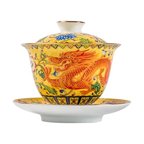 UPKOCH 1 Satz Sancai Gaiwan Traditionelle Chinesische Teeschale Cappuccino-kaffeetassen Teebrühbecher Teetassen-Set Chinesisches Teeset Porzellan Teetasse Keramik Groß Japan Reisen von UPKOCH