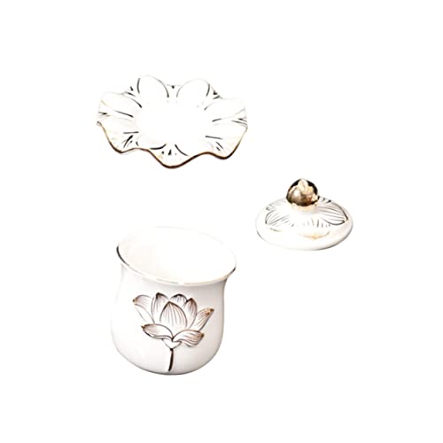 UPKOCH 1 Satz Buddhistischer Becher Buddhistischen Wasser Bietet Schüssel Einzigen Teetasse Mit Tablett Buddhistischen Lotus Tasse Meditation Altar Liefert Tibet Keramik Mit Deckel von UPKOCH