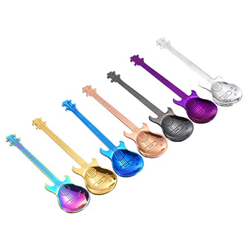 UPKOCH 1 Stk Gitarren-teelöffel Dessertlöffel Kaffeelöffel Umrühren Brei Löffel Servierlöffel Zuckerlöffel Rührlöffel Aus Edelstahl Kuchenlöffel Cappuccino-löffel Besondere Pudding von UPKOCH