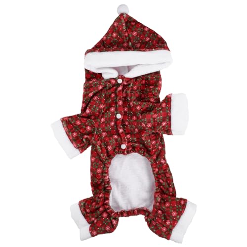 UPKOCH 1 Stück Haustier Weihnachtskleid Thema Hunde Elf Urlaub Hund Haustierhund Urlaub Haustier Rock Winterkleidung für Haustiere Weihnachtshaustiermantel Haustierkleidung Polyester rot von UPKOCH