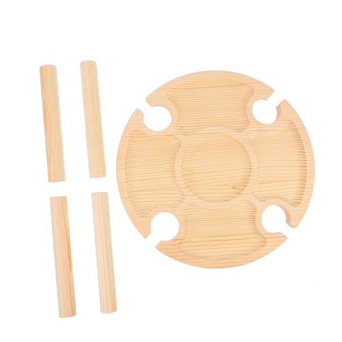 UPKOCH 1 Stück Snacktisch am Strand rustikal Lagertisch tragbarer Tisch Form drinnen Weintisch im Freien Holztisch für Sand Snacks Essen Weintisch Weinglastisch zu Hause Party Weintisch von UPKOCH