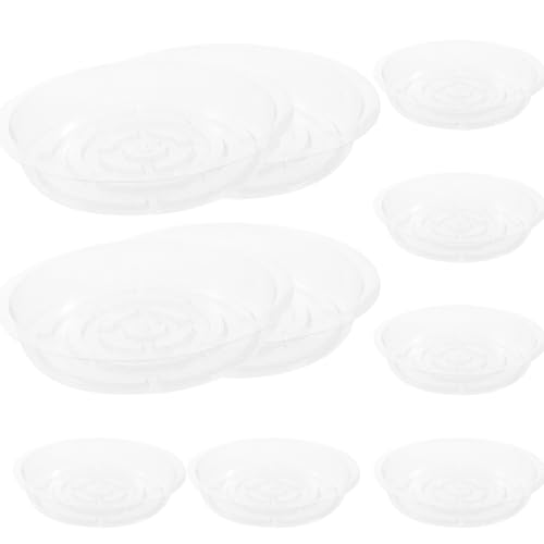 UPKOCH 10 Stück Teiliges Transparenter Kunststoff Pflanzenteller Pflanzentasse für Blumentöpfe Runder Blumentopf Untersetzer für Drinnen und Draußen Blumentopf Tray für Garten und von UPKOCH