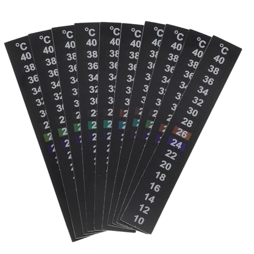 UPKOCH 10 Stück Temperaturaufkleber Thermometerstreifen Aufkleben Temperaturstreifenaufkleber Aquarienthermometer Aufkleber Aquarium Aufkleber Thermometer Streifen Aufkleber Papier von UPKOCH