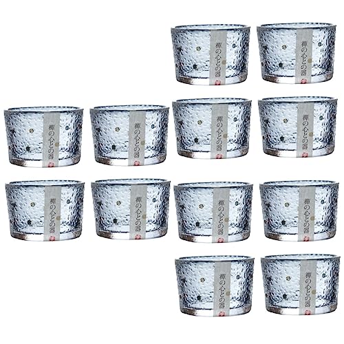 UPKOCH 12 Stück Japanische Teetasse Klare Schnapsgläser Whiskyglas Klare Teetasse Japanische Sake-Schale Chinesische Sake-Mini-Glastassen Teeglas Japanischer Stil Sake-Glas von UPKOCH