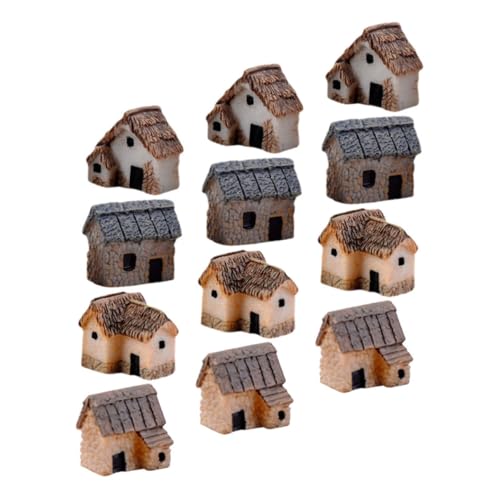 UPKOCH 12 Stück Teiliges Miniatur-gartenhaus Langlebigem Resin Wetterbeständig Handgefertigter DIY-mikrolandschafts-dekor für Feengärten Geeignet für Moos Sukkulentenpflanzungen von UPKOCH